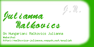 julianna malkovics business card